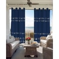 thumbnail image 3 of Rustic Botanical Blackout Curtains for Bedroom 45 Inch Length 2 Panels Set, Japanese Herb on Navy Blue Simple Art Thermal Insulated Energy Saving Window Treatment Curtains Blackout Drapes 52"x45", 3 of 8