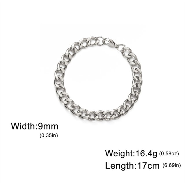 My Shape Fashion Cuban Chain Men Bracelet Stainless Steel 3/5/7/9mm Width Chain Bracelets Figaro Chain Boy Wrist Jewelry Couple