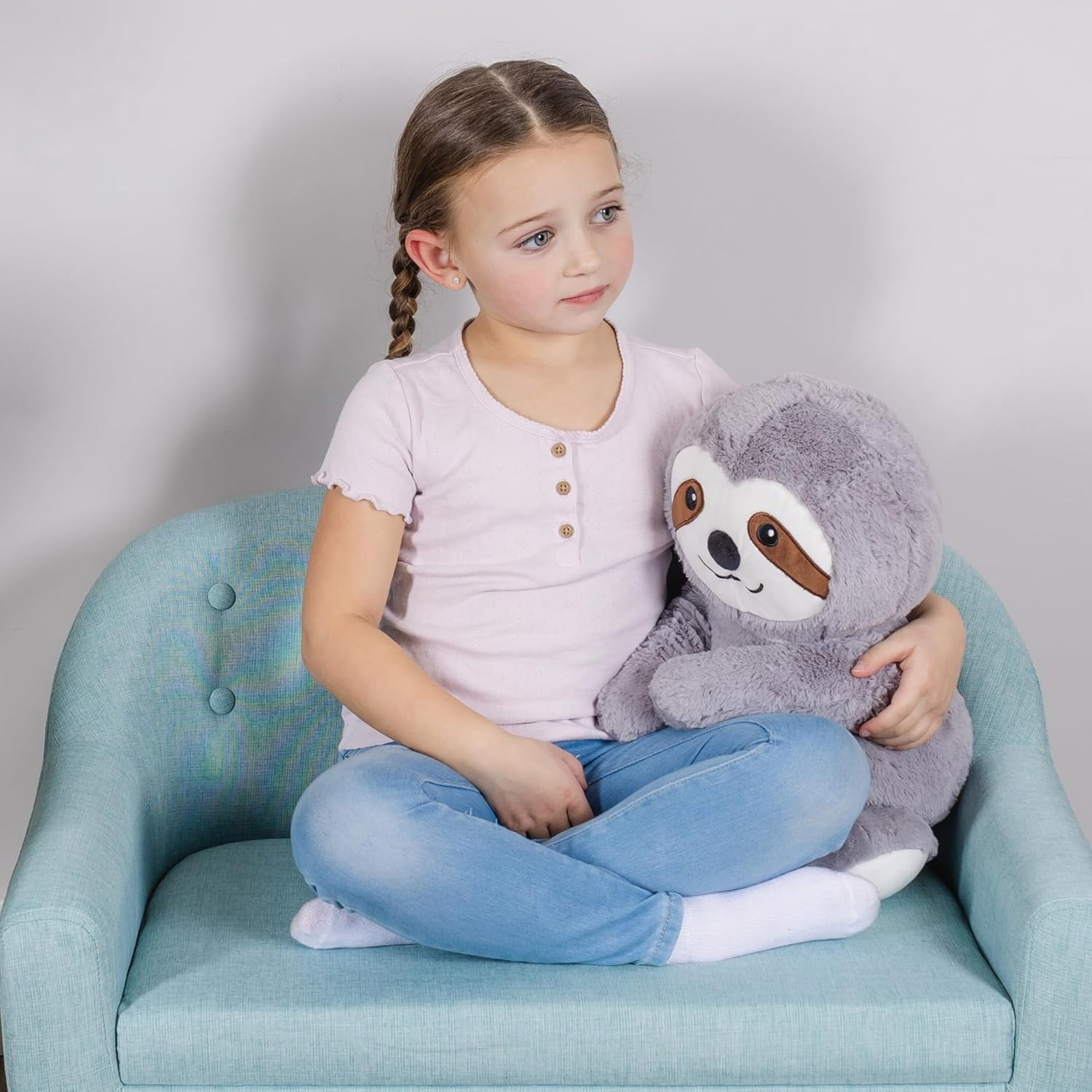 Schooled Weighted Plush Animal for Children, Calming Sensory Lap Stuffed Animal, Sloth