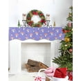 thumbnail image 4 of Purple Mushroom Fireplace Mantel Scarf Table Runner, Spring Botanical Winter Garland Mantel Top Tablerunners Dresser Scarves Cover Decorations for Windows Party Living Room 70''x17'', 4 of 6
