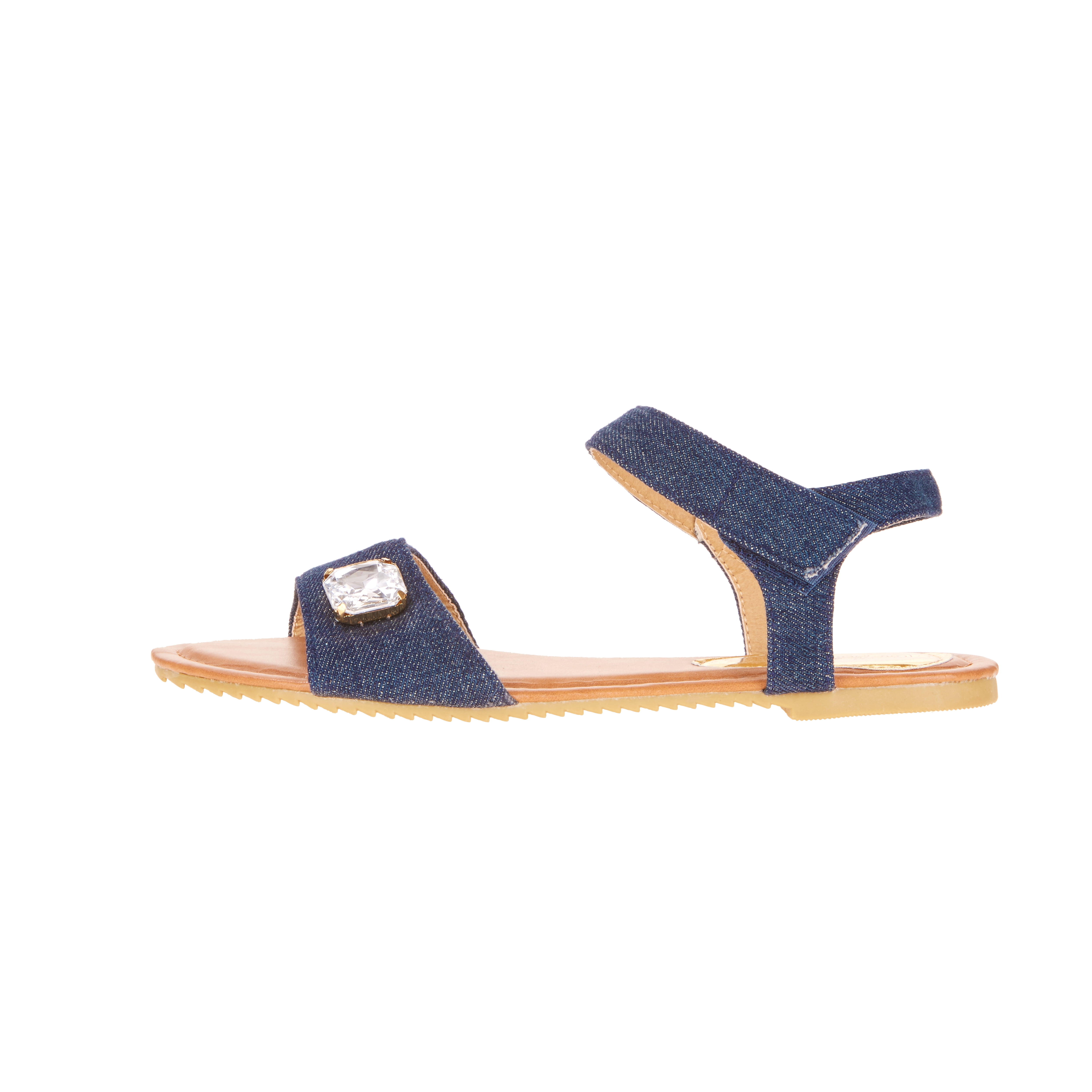 Victoria K Women's Rhinestone Embellished Denim Fashion Sandal