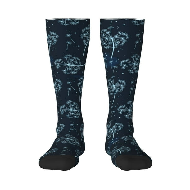 Fotbe Dandelions Calcetas Divertidas Estampadas para Hombre y Mujer, Calcetas de Algodón hasta la Rodilla para Caminar, Correr, Enfermería y Embarazo