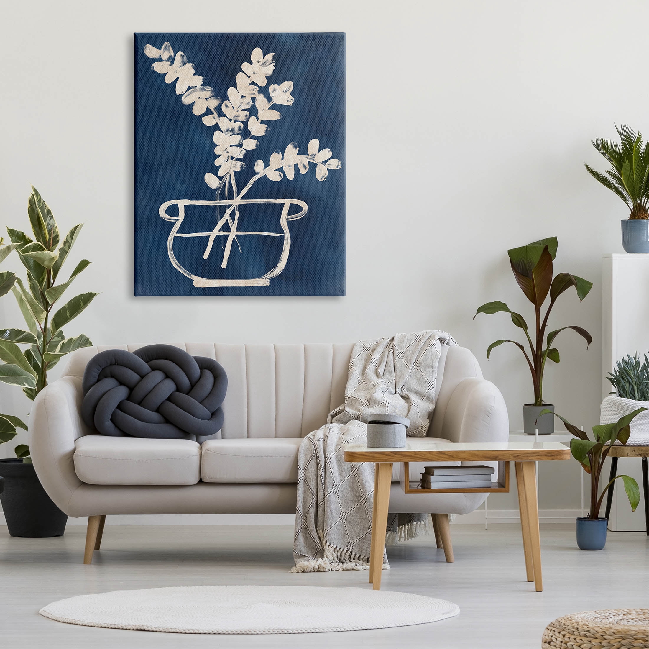 Stupell Industries Abstract Leaves Botanical Outline Graphic Art Gallery Wrapped Canvas Print Wall Art, Design by June Erica Vess