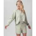 thumbnail image 5 of URBAN DAIZY Women's 2 Piece Set French Terry Raglan Sleeve Oversized Top Pullover and Shorts Casual Pajama Lounge Outfits A18_39017 Cabernet XL, 5 of 5