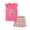 Pink, variant on Darzheoy Little Girls Outfits Vest Shorts Sets Short Sleeve T-shirt Suit Summer Girls Suit Casual Two-piece Set
