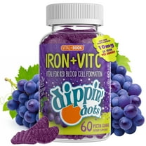 Dippin’ Dots Iron and Vitamin C Gummy Vitamins with B12 Vitamin Supplements for Women and Men, 60 Gummies