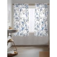 thumbnail image 3 of Blue Floral Birds Curtains 72 Inch Length, Sheer Curtains for Bedroom Living Room Window Farmhouse Flowers Pastoral Rod Pocket Voile Drapes Kitchen Curtains Small Half Window 52"x72" 2 Panels, 3 of 6