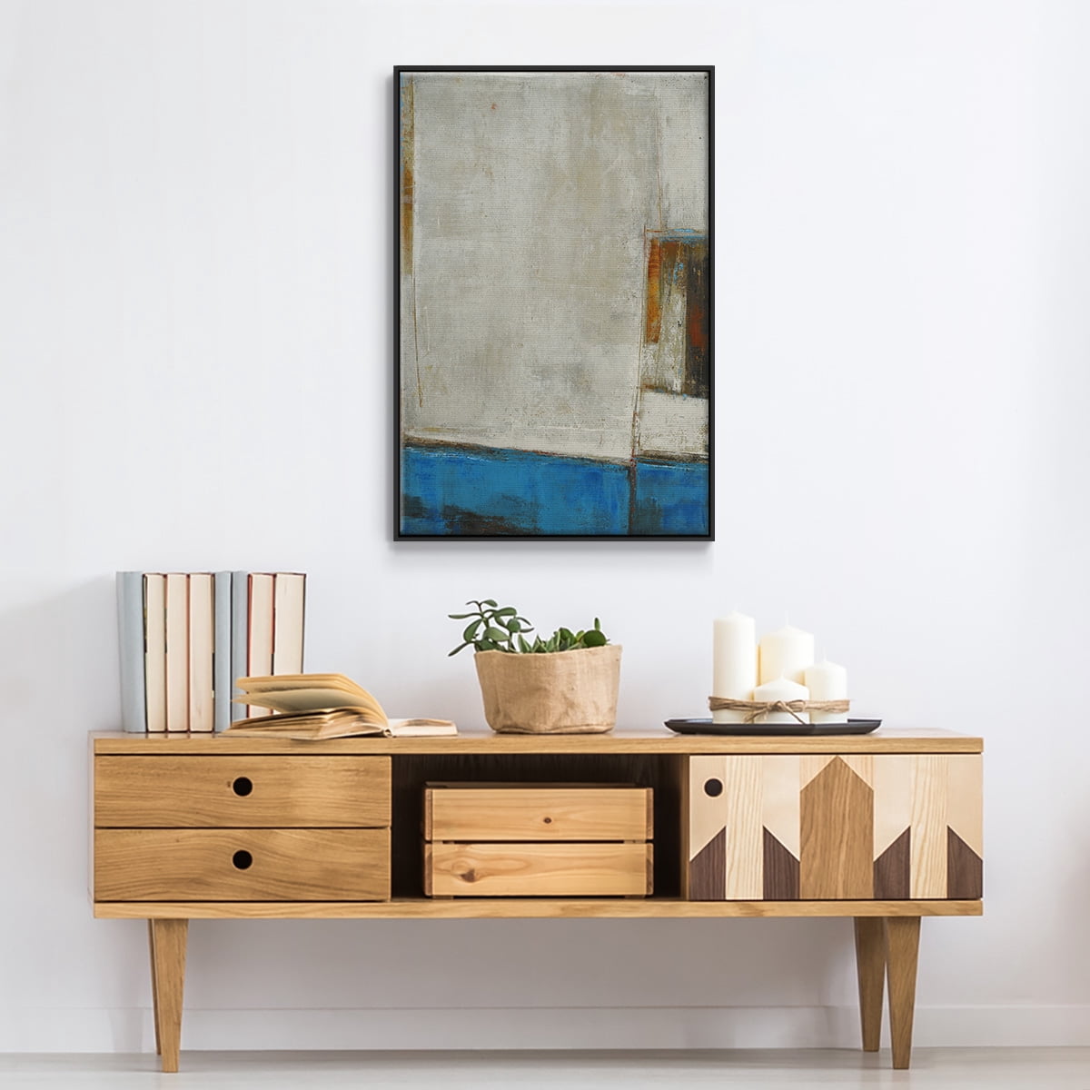 A Warped Window Framed Premium Gallery Wrapped Canvas - Ready to Hang - 25 x 37 - Black Floating Frame
