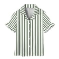 thumbnail image 6 of OGLCCG Girls 3 Piece Pajama Sets Button Down Short Sleeve Top Shorts & Long Pants Striped Sleepwear Lounge Sets Nighty For Teens 5-14 Years, 6 of 8