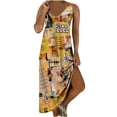 thumbnail image 2 of SMihono Robe Maxi Bohème d'Été pour Femmes Grande Taille Mode Femmes Été Aguichant Décontractée Sans Manches à Col en V Imprimée Longue Robe Plage Évasée Robe d'Été, 2 of 5