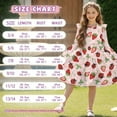 thumbnail image 6 of FKELYI Girls Ruffle Sleeve Dress Ladybug Strawberry Flower Print A Line Twirly Dress for Kids Midi Soft Fall Dresses Patchwork Playwear Sundress, 3-4 Y, 6 of 6