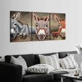 thumbnail image 2 of Vintage Three Donkeys Canvas Wall Art Print for Bedroom Living Room Home Decor 12x16inch 3 Piece, 2 of 4