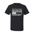 thumbnail image 2 of Wild Bobby Installing Muscles Please Waitâ€¦ Gym/Workout Men Graphic Tee, Black, Large, 2 of 5