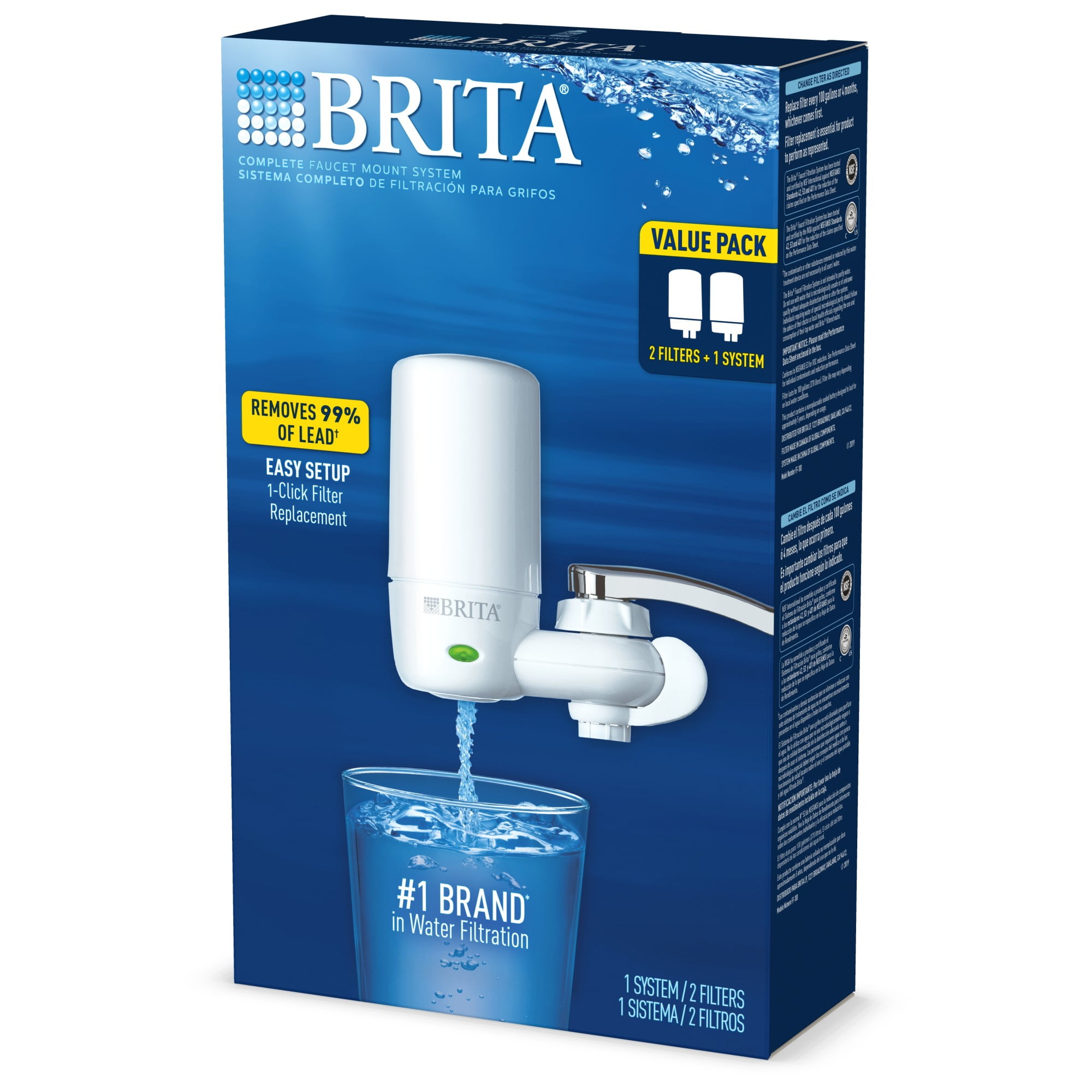 Brita Tap Water Faucet Filtration System With Filter Change