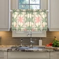 thumbnail image 2 of Yayeee Kitchen Curtains Tier Pair Light Filtering 27"x36" Rod Pocket Short Cafe Window Panel, Pink and Green Geometric, 2 of 7