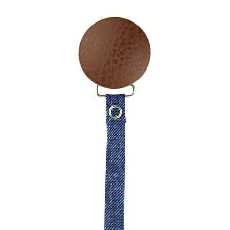 Faux Leather Pacifier Clip