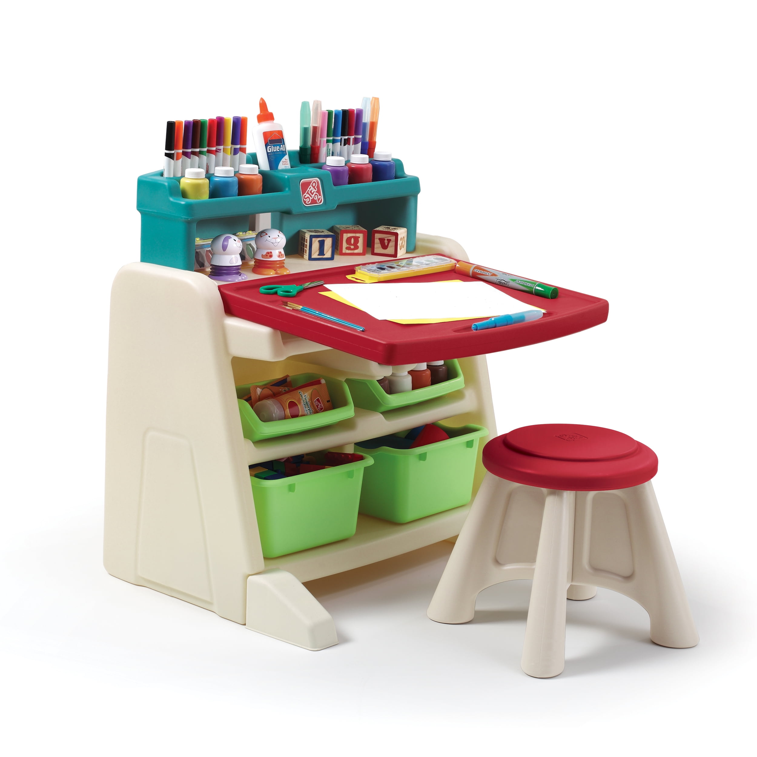 Step2 Flip & Doodle Toddler Easel and Plastic Kid Art and Craft Desk
