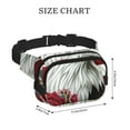thumbnail image 4 of Kdxio Sac Banane Double Couche avec Chapeau et Imprimé Roses, Ceinture Réglable, Sac de Sécurité Mains Libres pour Voyage Randonnée Course en Sergé, 4 of 9