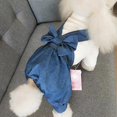 thumbnail image 4 of Pet Jumpsuit Causal Jean Clothes With A Bowknot For Small Medium Dogs Gift Home, 4 of 5