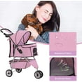 thumbnail image 3 of BestPet Nouvelle Poussette pour Animaux Cage pour Chat et Chien Poussette à 3 Roues Transport Pliant de Voyage T13, Pink, 3 of 7