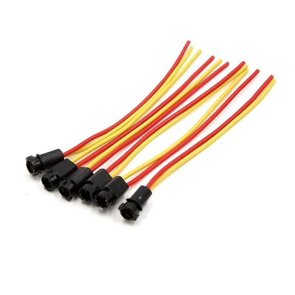 Unique Bargains 6pcs T5 Dashboard Light Bulb Wiring Harness Socket Connector for Car Automobile