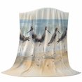thumbnail image 6 of Coastal Seagull Blanket Soft Cozy Warm Throw Blanket for Couch, Plush Fuzzy Flannel Fleece Blankets for Sofa, Blue Ocean Summer Birds Oil Painted Bed Blankets Lightweight Gifts for Women, 40"x60", 6 of 9