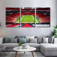 thumbnail image 4 of 3 Panel Denver Canvas Wall Art American Soccer Prints Sports Artwork Wall Decor Stadium Picture Canvas Art for Bedroom Living Room Broncos Stadium Paintings Posters Framed Ready to Hang (42"Wx20"H), 4 of 5