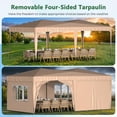 thumbnail image 3 of Powanli 10'x20' EZ Pop Up Canopy Outdoor Portable Party Folding Tent with 6 Removable Sidewalls + Carry Bag + 6pcs Weight Bag Beige, 3 of 11