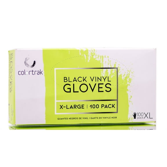 Colortrak Black Vinyl Gloves - X-Large