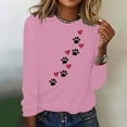 thumbnail image 2 of ibuvkizy Valentine's Day Sweatshirt for Women Printed Round Neck Pullover Long Sleeved Casual Womens Sweatshirts Pink,XL, 2 of 4