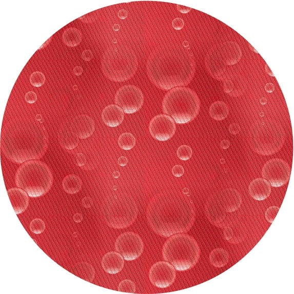 Ahgly Company Indoor Round Patterned Red Area Rugs, 7' Round