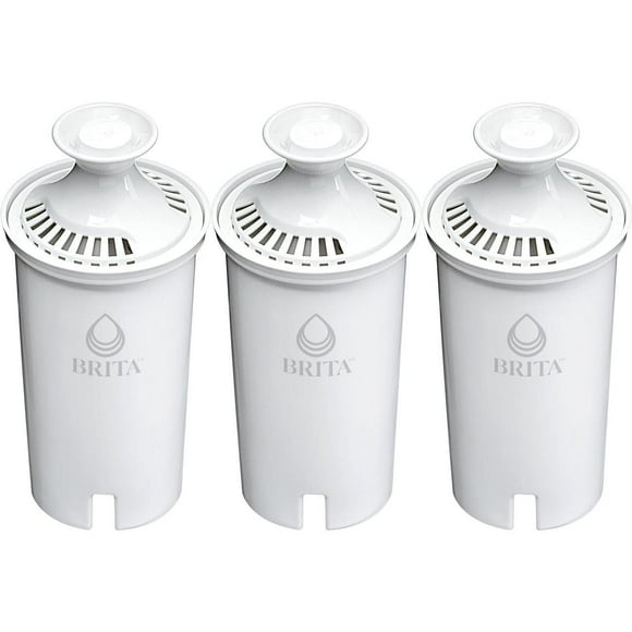 Brita Standard Replacement Filter, Reduces Contaminants while keeping healthy minerals, Certified by WQA to reduce Chlorine for improved taste, Made without BPA, Replace after 151 litres,, 3 Count