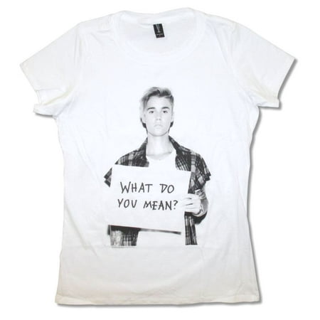 Justin Bieber What Do You Mean Girls Juniors White T