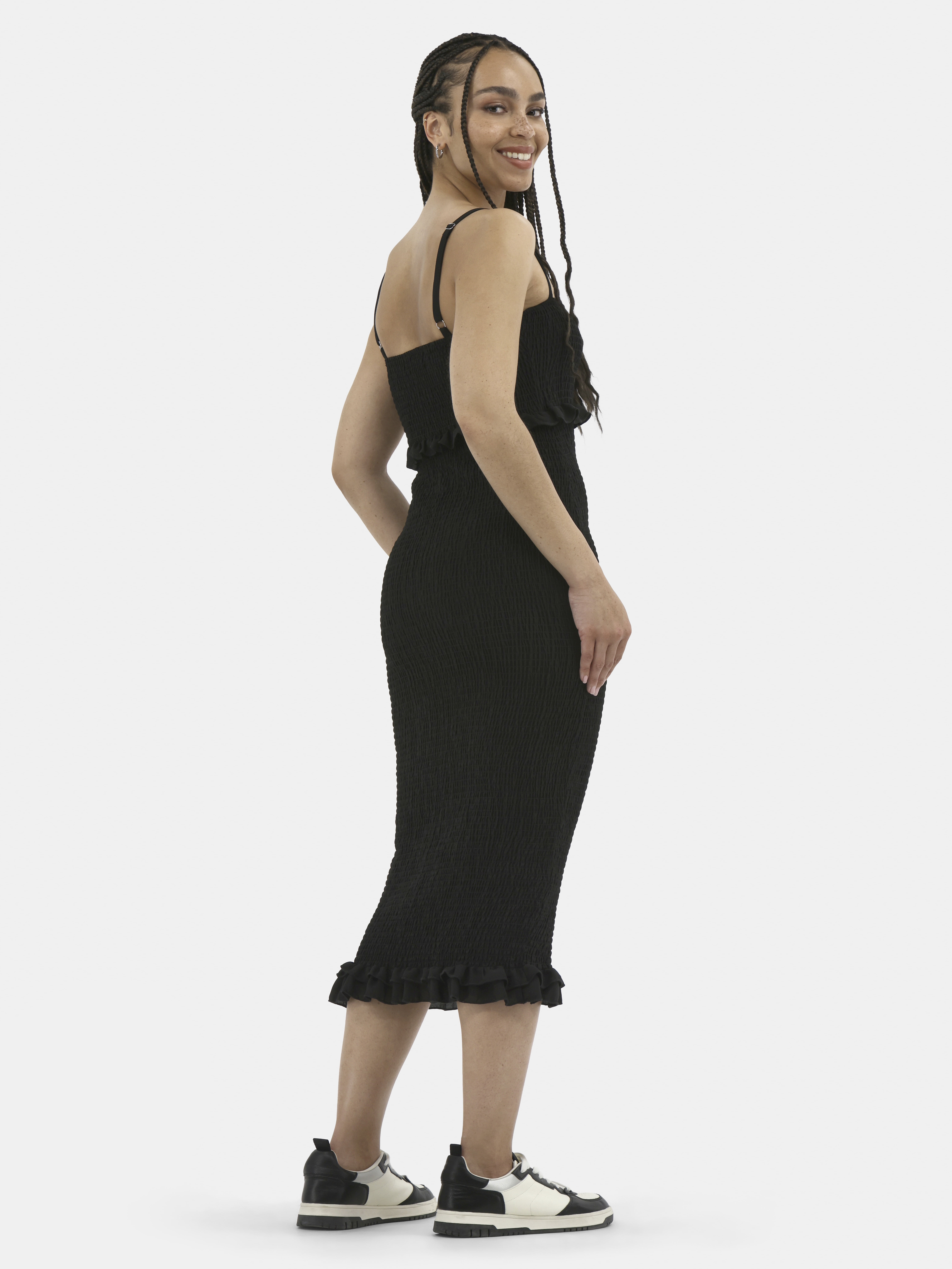 No Boundaries Smocked Bodycon Midi Dress, Women's