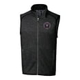 thumbnail image 2 of Men's Cutter & Buck Heather Charcoal Inter Miami CF Mainsail Sweater-Knit Full-Zip Vest, 2 of 3