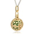 thumbnail image 2 of Golden Tone Brass Hollow Round Cage Pendants with No Hole Spray Painted Brass Ball Beads Lime Green 35x25x21mm Hole: 3x8mm, 2 of 2