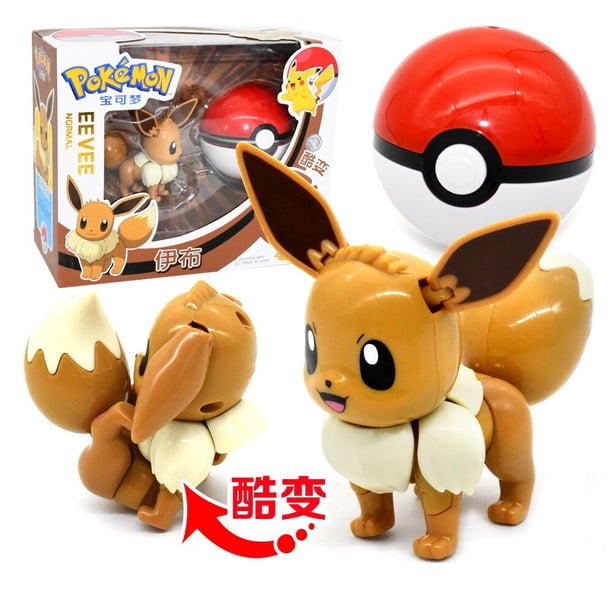 Pokemon Ball - Juguete variante de Pikachu Eevee, modelo de tortuga de bolsillo de Johnny Monsters, juguetes deformados, regalo sorpresa de Navidad con cajayi-buConcaja zhangyuxiang unisex