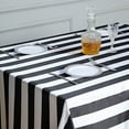 thumbnail image 5 of BalsaCircle 60" x 102" Black White Satin Stripes Rectangle Tablecloth Dining Linens, 5 of 6