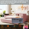 thumbnail image 5 of Harper & Bright Designs Full Size Upholstered Daybed with Trundle and Storage Armrests, Wood Bed Frame with Latest Integrated Bluetooth Audio System for Bedroom Furniture, Teddy Fleece Sofa Bed, 5 of 15