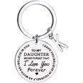 thumbnail image 1 of CHUANK Clearance To My Daughter Message Keychain Stainless Steel Initial Last Name 26 Letter Family Inspirational Keychain Gift, 1 of 2