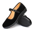 thumbnail image 4 of Mary Jane Shoes for Women Round Toe Black Flats Ankle Strap Flats Shoes Dressy Ladies Prom Dance Shoes, 4 of 8