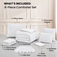 thumbnail image 3 of Lux Decor 8-Piece Twin Comforter Set with Sheets — Complete Bed in a Bag with Bed Skirt & Accent Pillows Included, 280 GSM Cooling Seersucker,OKEO-TEX Certified All Season Bedding Set, White, 3 of 8