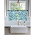 thumbnail image 3 of Ocean Marine Life Sheer Curtains 2 Panels Set Retro Blue Shell Conch Line Lihgt Filtering Rod Pocket Voile Drape, Semi Sheer Window Curtains for Bedroom Living Room, 52"x54", 3 of 5