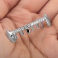 thumbnail image 6 of Unique Bargains 1 Pc Fake Grills Hip Hop Rhinestones Teeth Grillz Silver Tone, 6 of 6