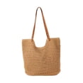 thumbnail image 1 of Bolso de hombro para mujer, bolso ligero, bolso de viaje de verano, bolso de mano para el trabajo Caqui 40cmx32cm, 1 of 9