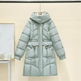 thumbnail image 2 of Wensltd Padded Jacket Womens Full Zip Quilted Hooded Coats Long Sleeve Winter Warm Coat with Pocket, 2 of 9