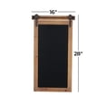 thumbnail image 3 of DecMode Brown Wood Chalkboard Sign Wall Decor with Barn Door Inspired Top, 3 of 15