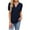 Navy, variant on Women's Casual Shirts Spring Summer Short Sleeved T-Shirts Solid Color V-Neck Blouses Loose Pleated T-Shirt Daily Basic Pullover Top