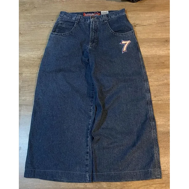 JNCO Jeans Y2K Mens Hip Hop Size 7 Dice Graphic Embroidered Retro