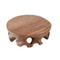 thumbnail image 1 of Destyer Wooden Base Stable Smooth Vintage Exquisite Figurines Stand Clear Texture Pedestal Craft Home Teapot Room Stores 10cm, 1 of 6